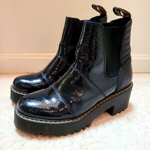 Dr Marten Patent Chelsea Platform Boots